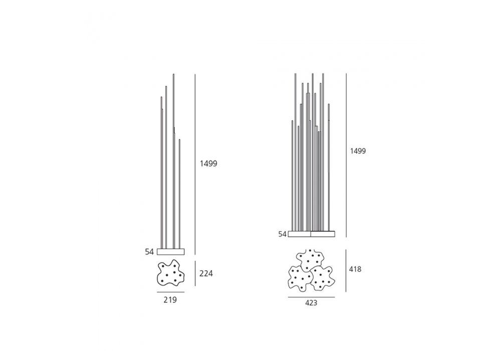 Artemide - Lampadaire led d'extérieur reeds