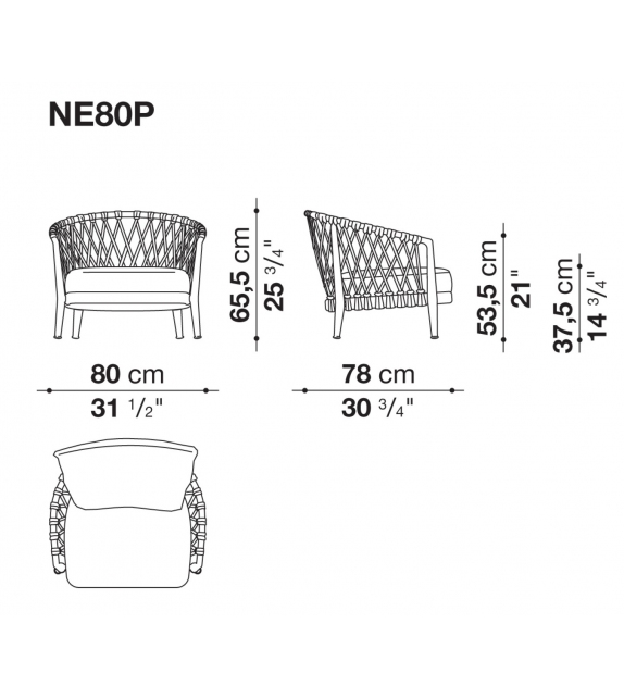 Erica '19 B&B Italia Outdoor Armchair