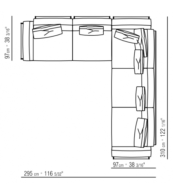 Cestone Flexform Modulares Sofa