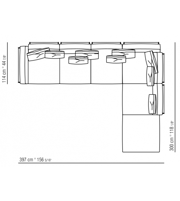 Cestone 09 Flexform Divano Modulare