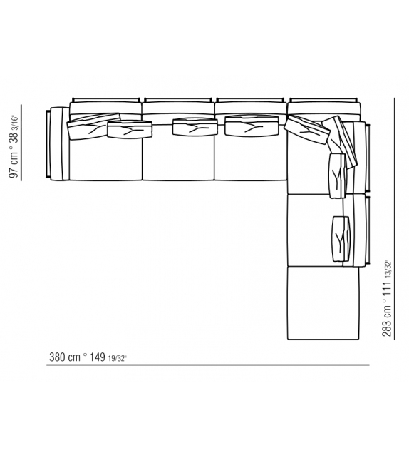 Cestone 09 Flexform Canapé Modulable