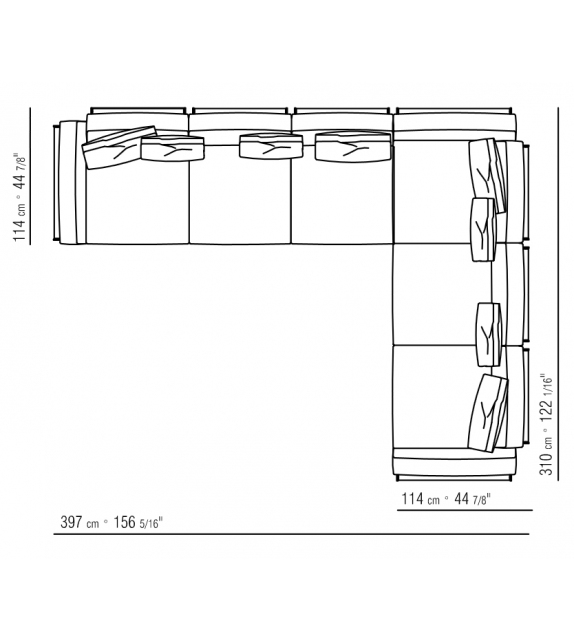 Cestone 09 Flexform Modulares Sofa