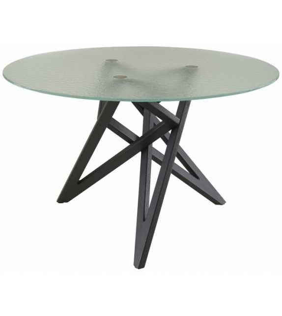 Ennea Ligne Roset Table Ronde avec Plateau en Verre