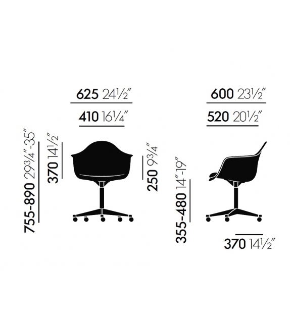 Eames Plastic Armchair PACC Swivel Chair Vitra