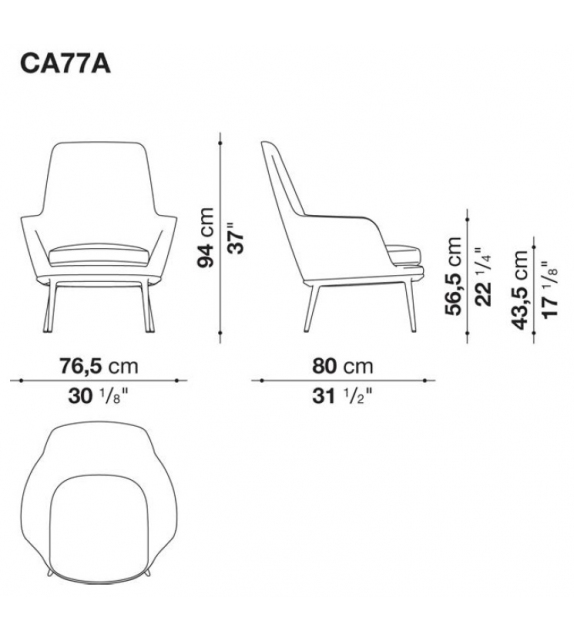 Caratos Maxalto Armchair with High Backrest