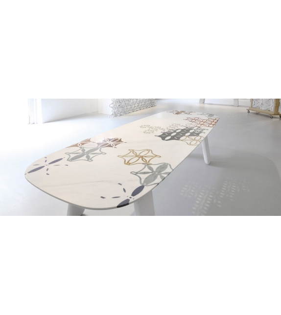 Marblelace Biscuit Budri Table