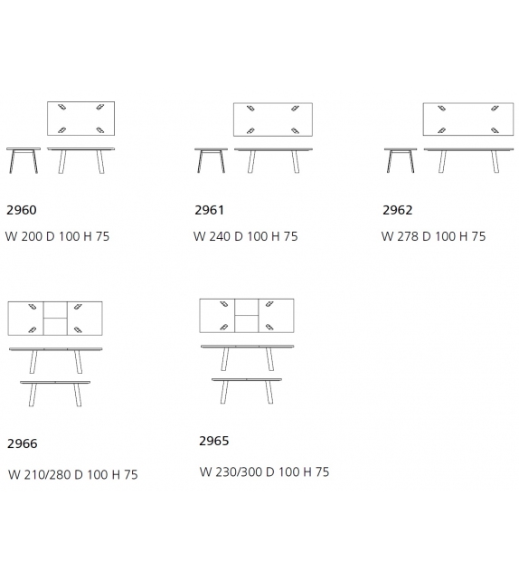 Tadeo Table Walter Knoll avec Pieds en Bois