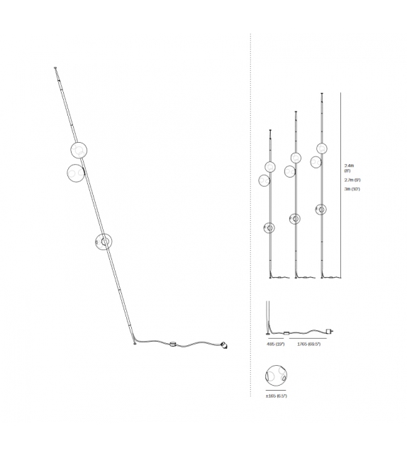 28 Stem Bocci Lampadaire