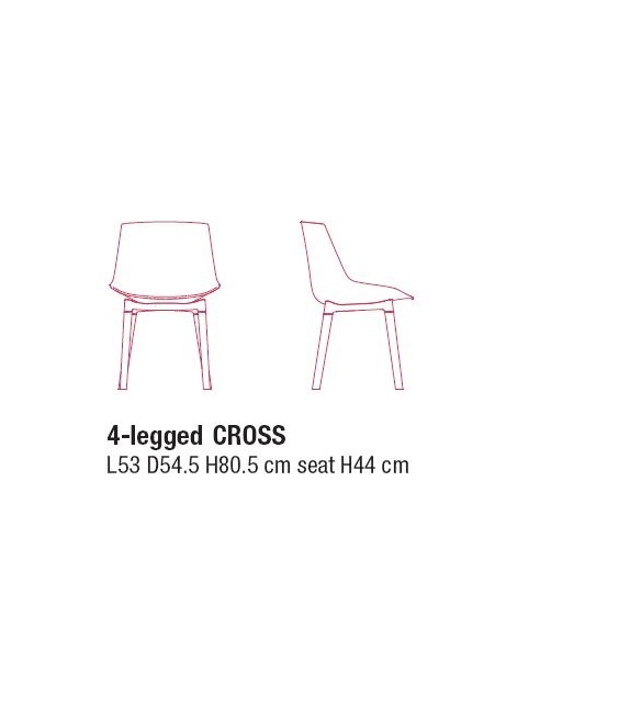 Flow Chair 4 Legs Cross Padded MDF Italia