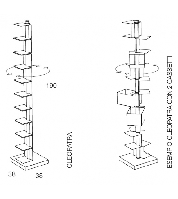 Cleopatra Minotti Italia Libreria Verticale