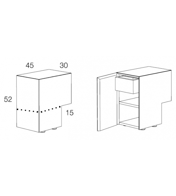 Formosa Accucciata Minotti Italia Bedside Table