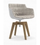 Flow Slim Padded Armchair With 4-Legged Oak MDF Italia