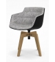 Flow Slim Padded Armchair With 4-Legged Oak MDF Italia