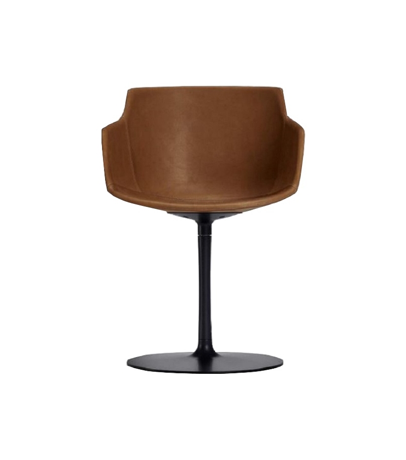 Flow Leather Chair with Stem Base MDF Italia