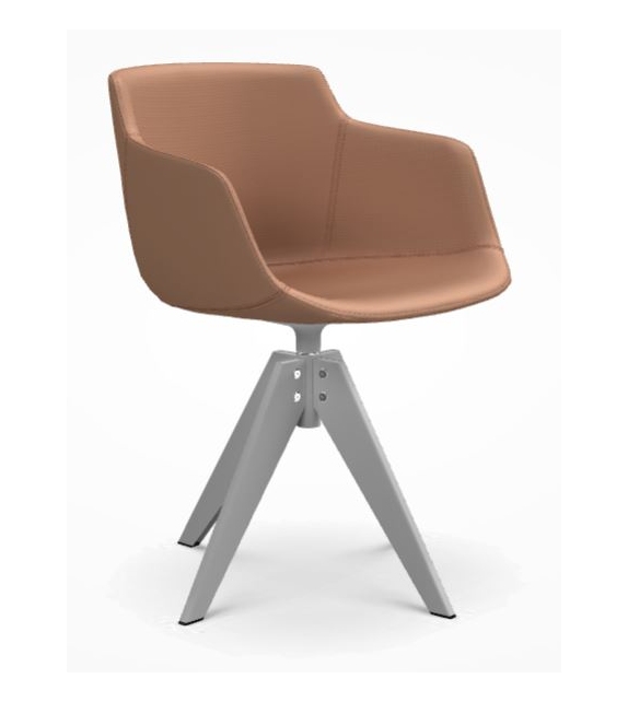 Flow Leather Chair 4 Legs VN Steel MDF Italia