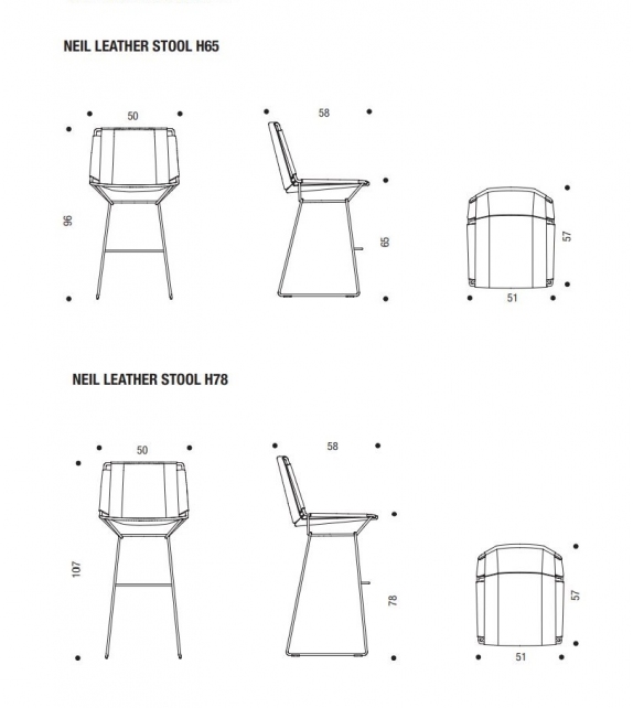 Neil Leather Stool MDF Italia