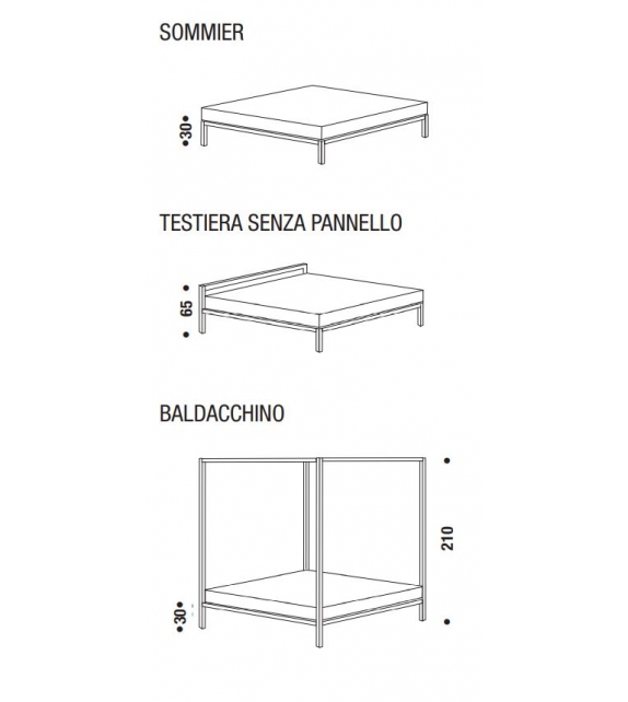 Aluminium Bed MDF Italia Lit