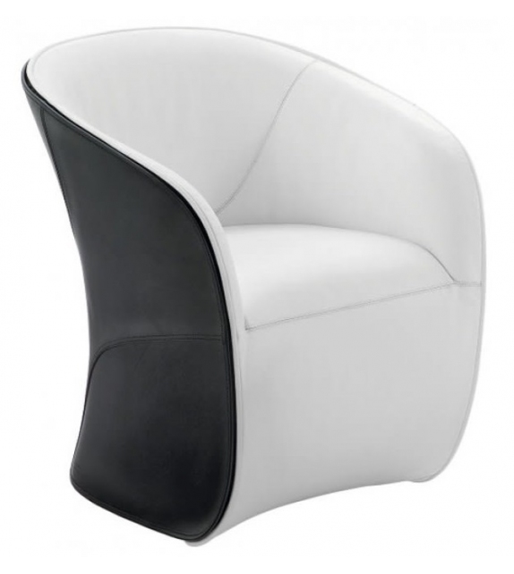 873 Calla Zanotta Small Armchair with Hide Shell