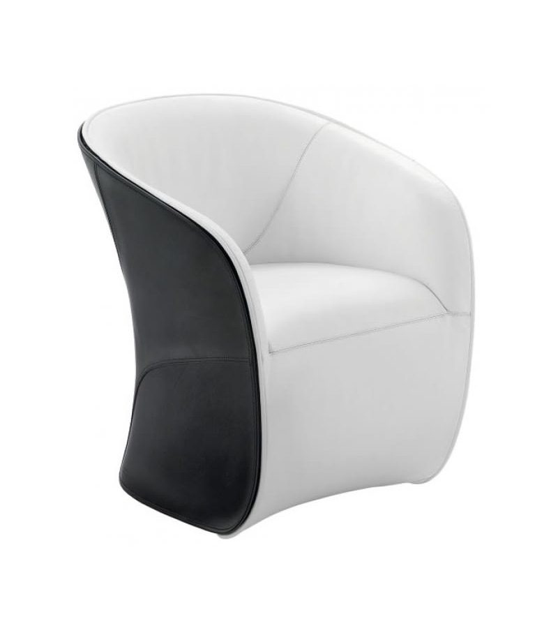 873 Calla Zanotta Small Armchair with Hide Shell