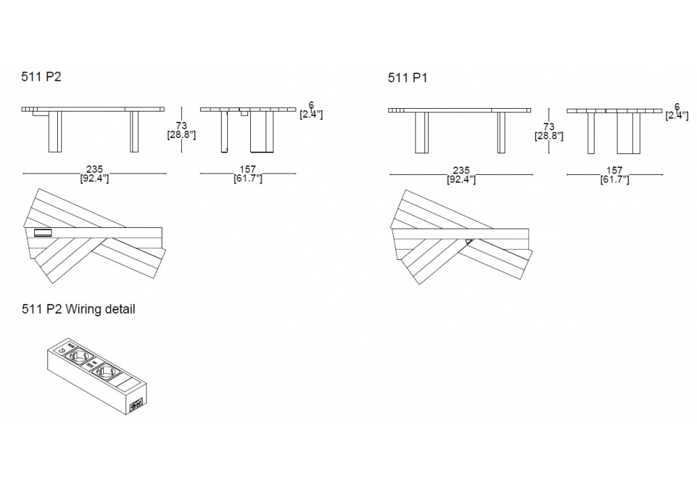 Cassina Ventaglio Table by Charlotte Perriand