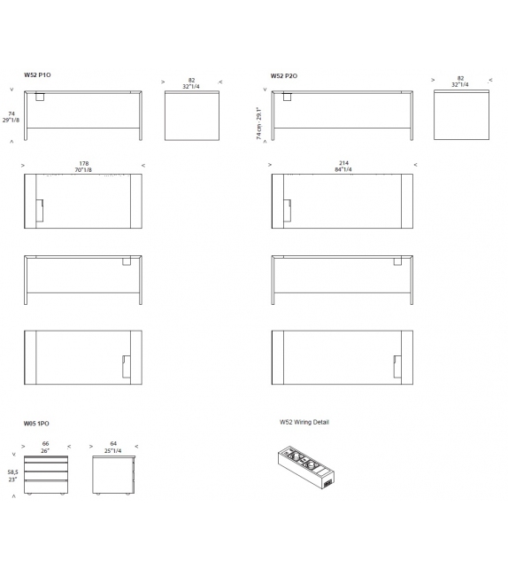 W52 Loop Pro Cassina Schreibtisch