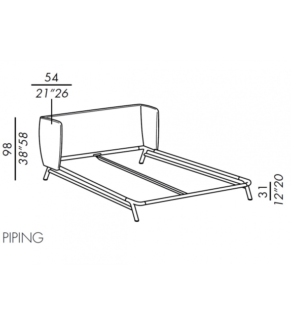 Edoardo Piping Bed Meridiani