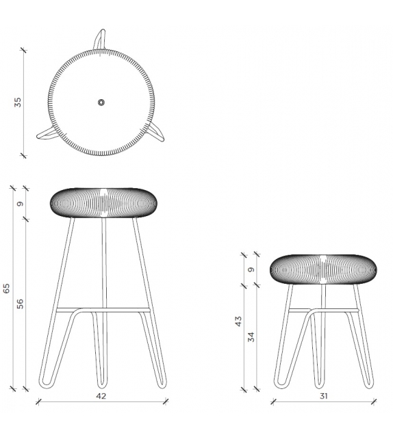 Donut All Black Mogg Stool