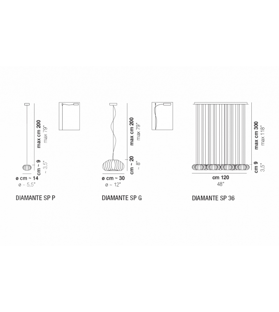 Diamante Vistosi Suspension Lamp