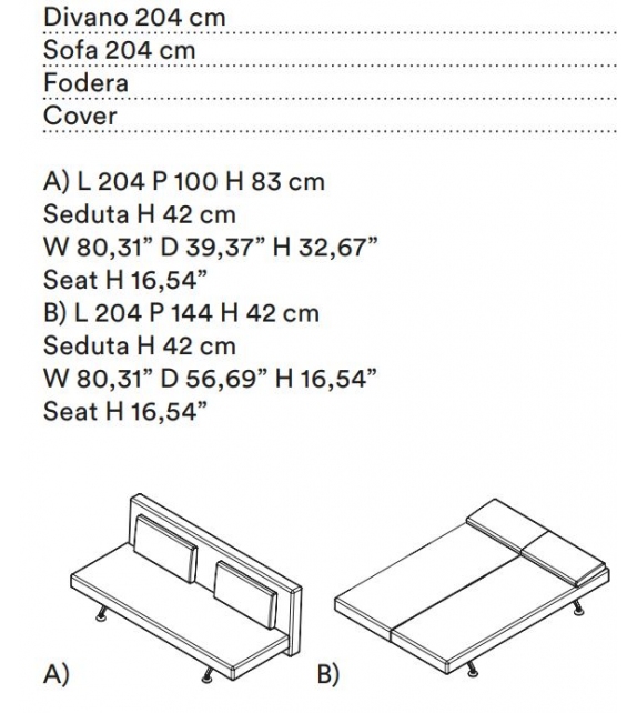 Sliding Tacchini Bett-Sofa