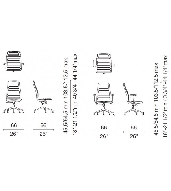 Lotus (Medium) Chaise à 5 Rayons Cappellini