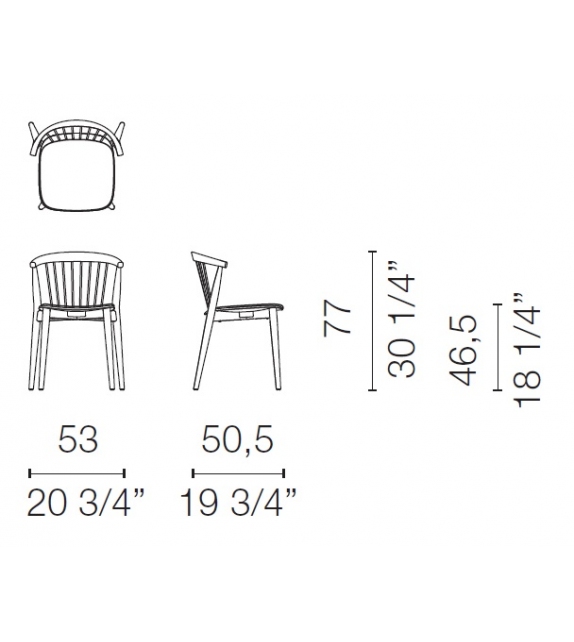 CAPPELLINI Gruppo 4 sedie mod. NEWOOD - Outlet - Gruppo Sereno Arredamenti