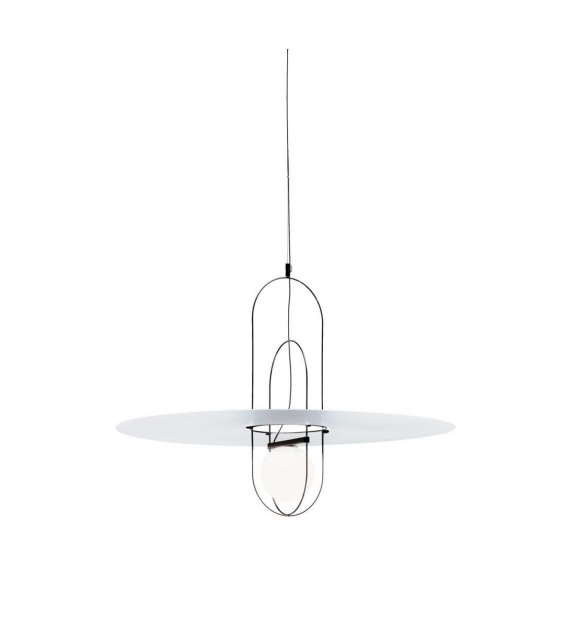 Setareh Fontana Arte Suspension Lamp with Metal Disk