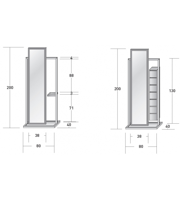 Continuum Natevo Miroir sur pied / Valet de nuit