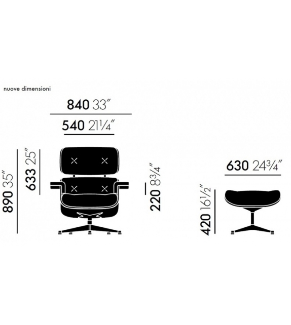 Lounge Chair & Ottoman Walnut Version Vitra