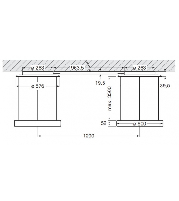 Mito Sospeso Due 60 Occhio Pendant Lamp