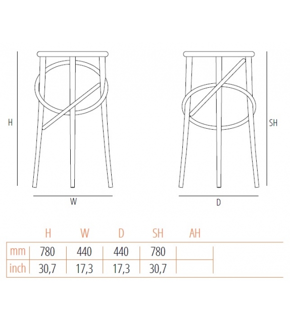 Cirque Gebrüder Thonet Vienna Stool