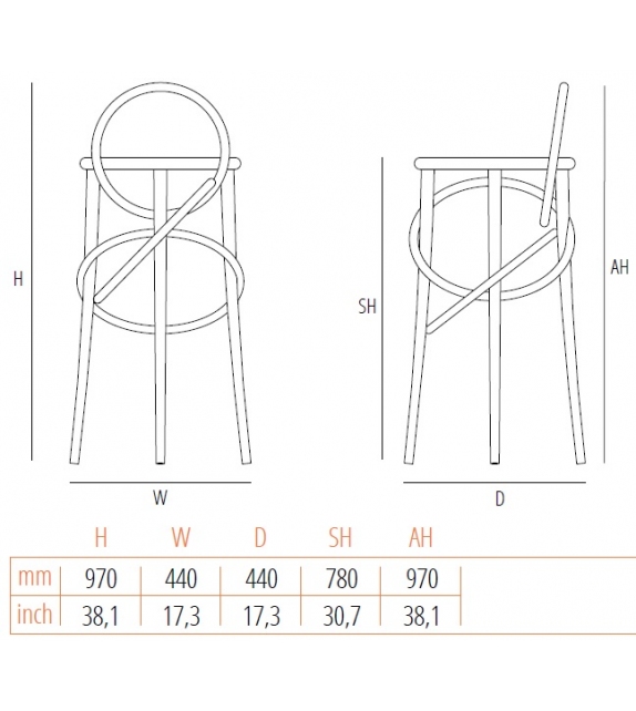 Cirque Gebrüder Thonet Vienna Stool