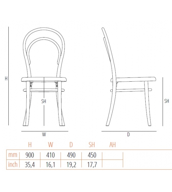 N. 14 Gebrüder Thonet Vienna Sedia