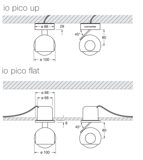 io Pico Occhio Deckenleuchte / Wandleuchte