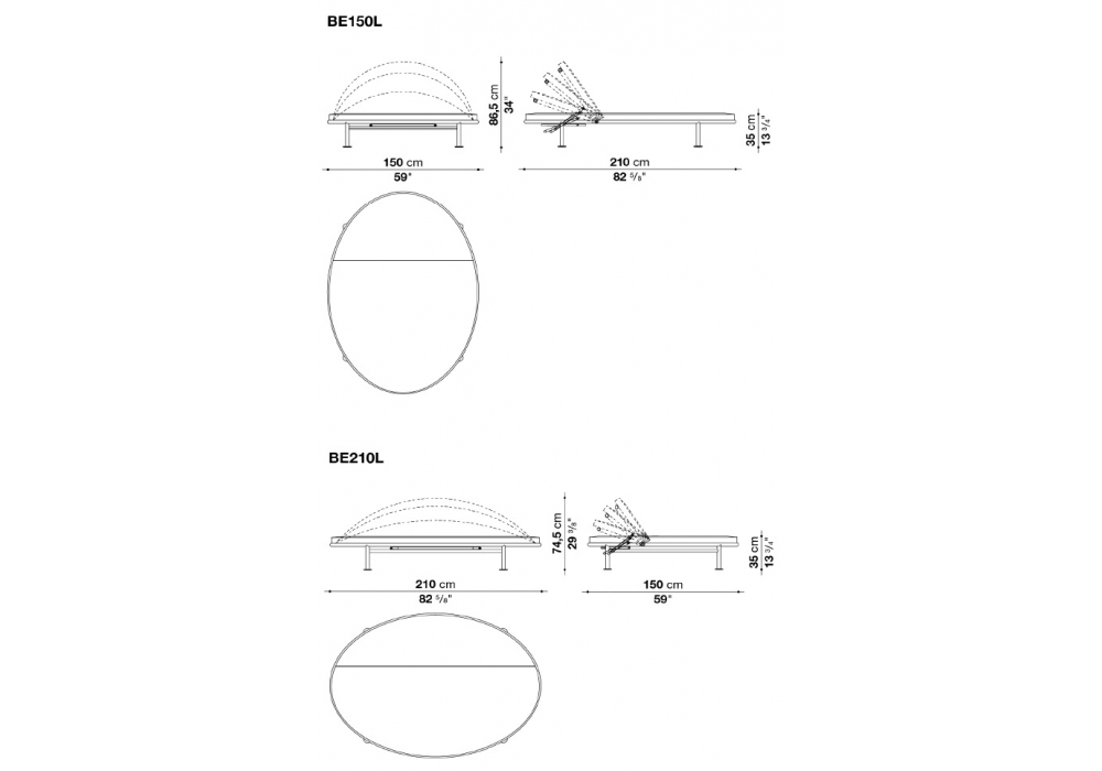 Borea B&B Italia Outdoor Oval Sunbed - Milia Shop