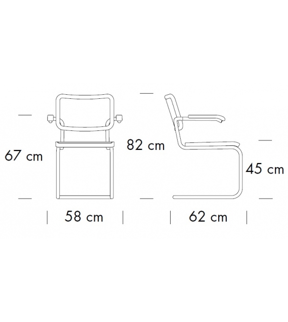 S 64 V Thonet Chair with Armrests