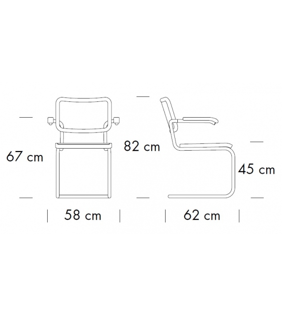 S 64 N Thonet Chair with Armrests