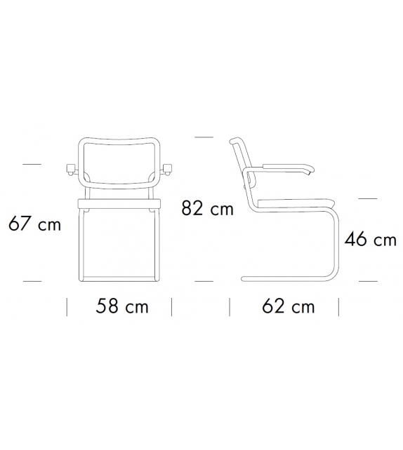 S 64 SPVN Thonet Chair with Armrests