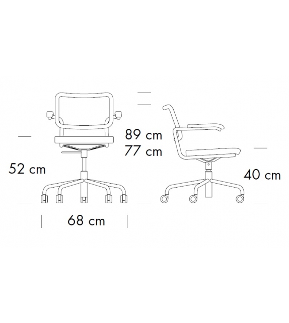 S 64 SPVDR Thonet Swivel Armchair