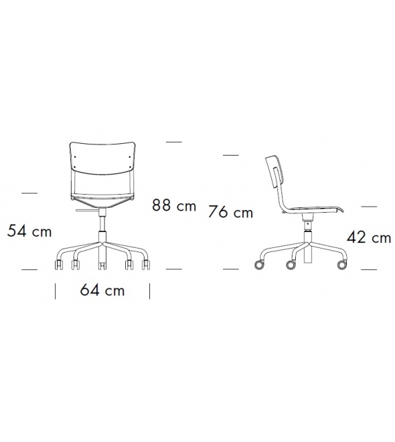 S 43 DR Thonet Swivel Armchair