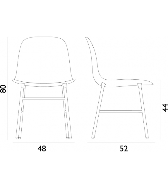 Form Normann Copenhagen Silla Con Patas de Madera