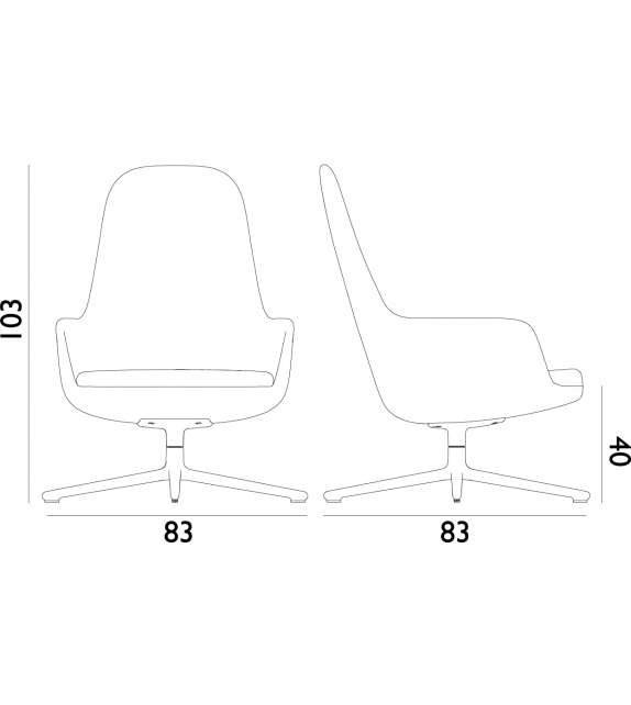 Era Normann Copenhagen Lounge Chair High Swivel