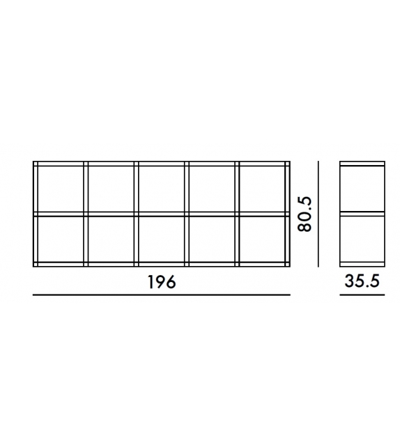 Polvara Rectangular Bookcase Kartell