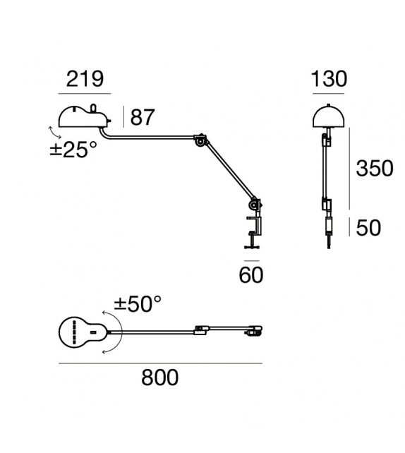 Topo Clamp Stilnovo Table Lamp