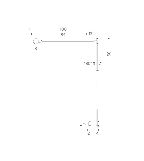 Listo para entregar - Potence Pivotante Mini Nemo Lámpara de Pared